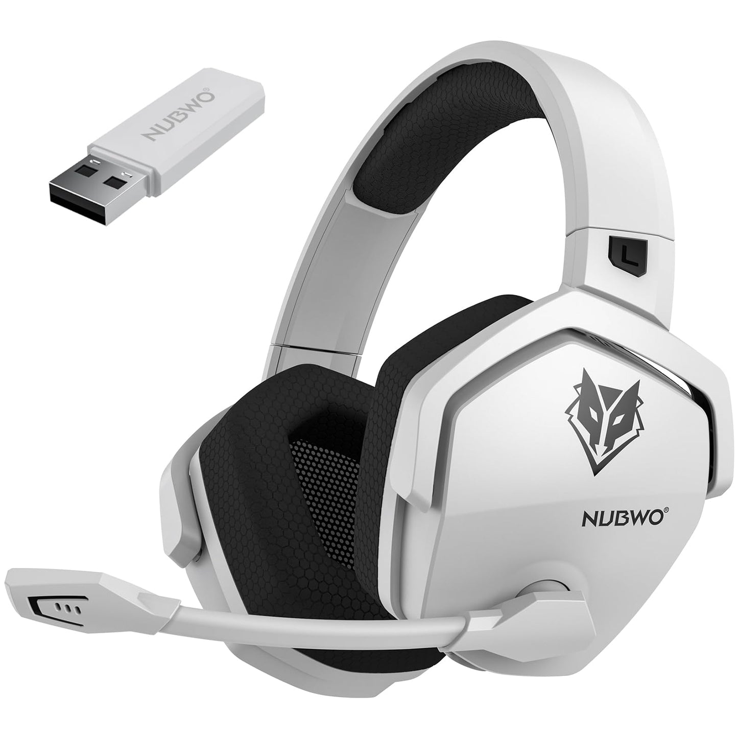 NUBWO G06 Dual Wireless Gaming Headset with Microphone for PS5, PS4, PC - 23ms Low Latency Audio - 100-Hour of Playtime - 50mm Drivers (Black-Orange)