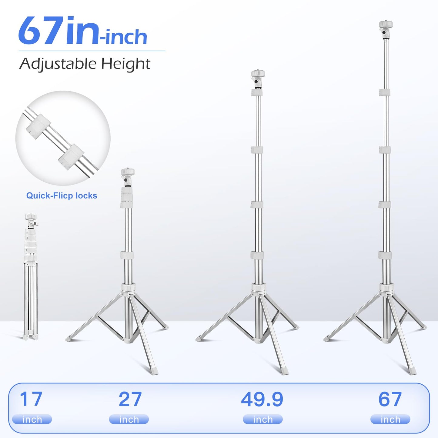 SENSYNE 62" Phone Tripod & Selfie Stick, Extendable Cell Phone Tripod Stand with Wireless Remote and Phone Holder, Compatible with iPhone Android Phone, Camera