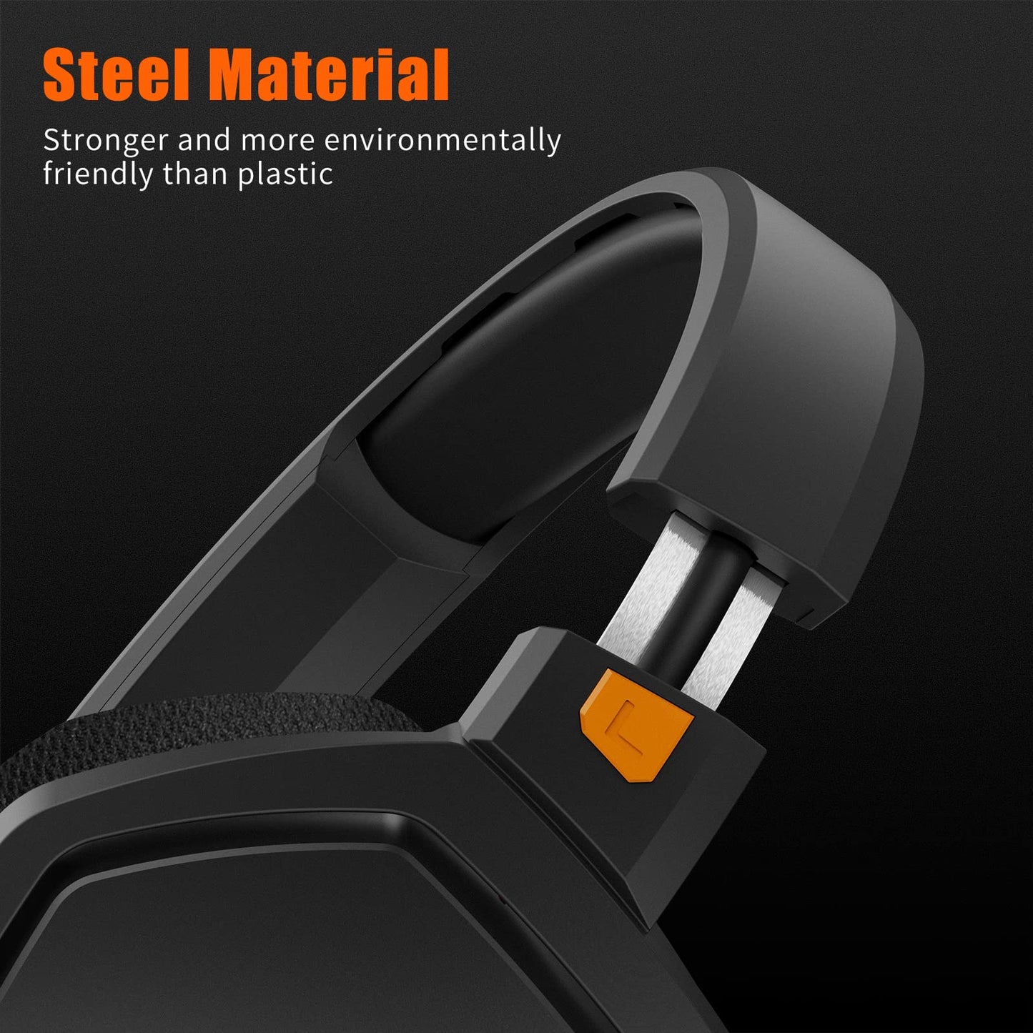 NUBWO G06 Dual Wireless Gaming Headset with Microphone for PS5, PS4, PC - 23ms Low Latency Audio - 100-Hour of Playtime - 50mm Drivers (Black-Orange)