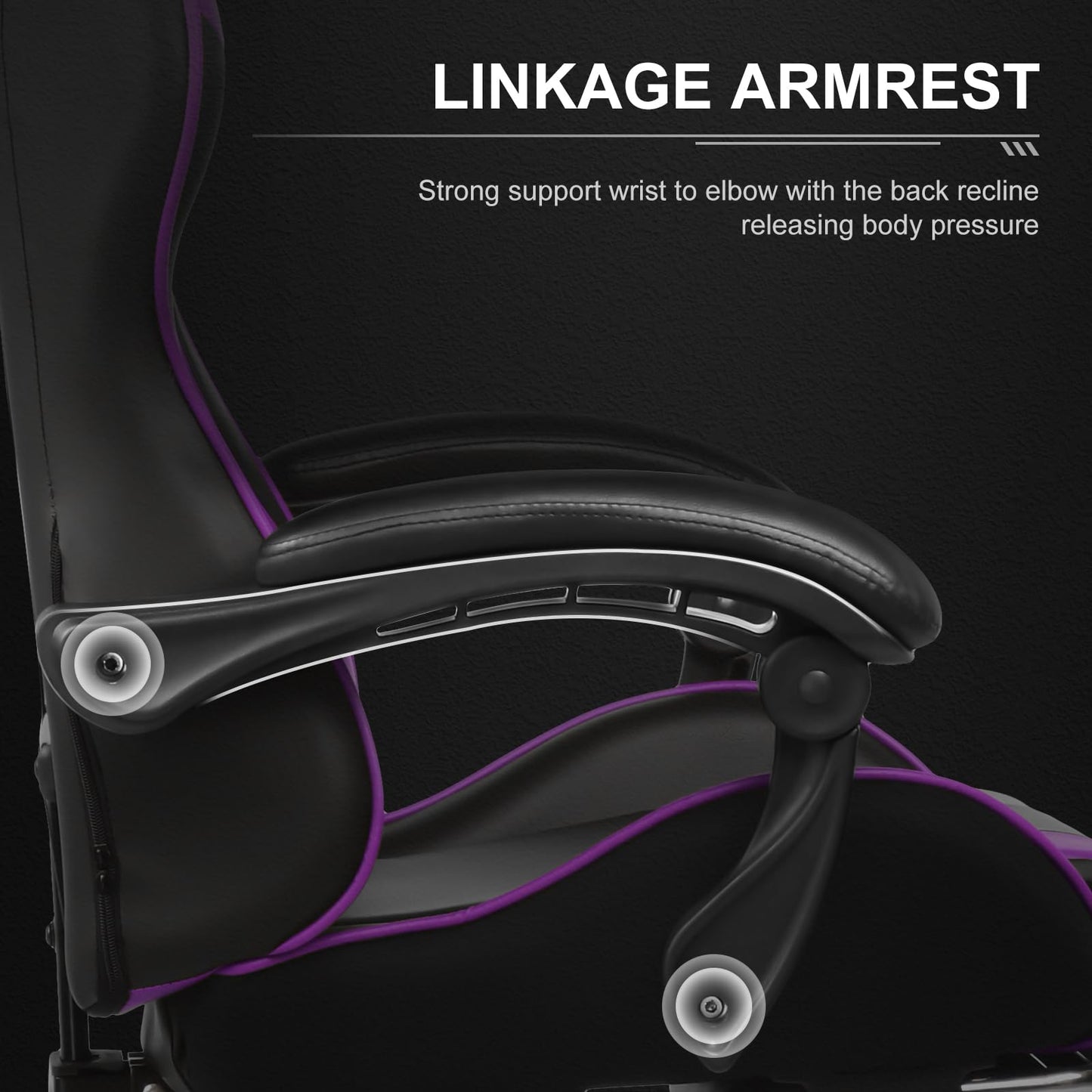 GTPLAYER Gaming Chair, Computer Chair with Footrest and Lumbar Support, Height Adjustable Game Chair with 360°-Swivel Seat and Headrest and for Office or Gaming (White)