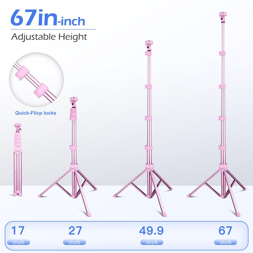SENSYNE 62" Phone Tripod & Selfie Stick, Extendable Cell Phone Tripod Stand with Wireless Remote and Phone Holder, Compatible with iPhone Android Phone, Camera