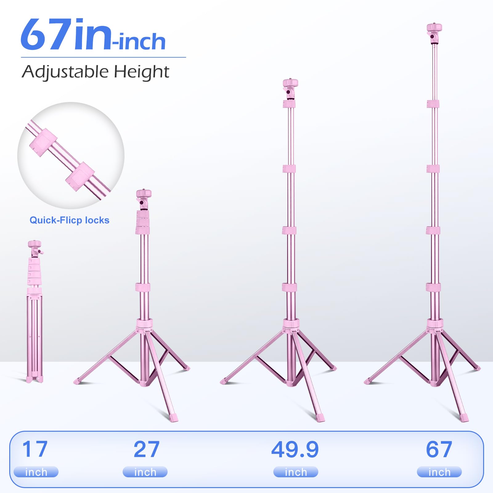 SENSYNE 62" Phone Tripod & Selfie Stick, Extendable Cell Phone Tripod Stand with Wireless Remote and Phone Holder, Compatible with iPhone Android Phone, Camera