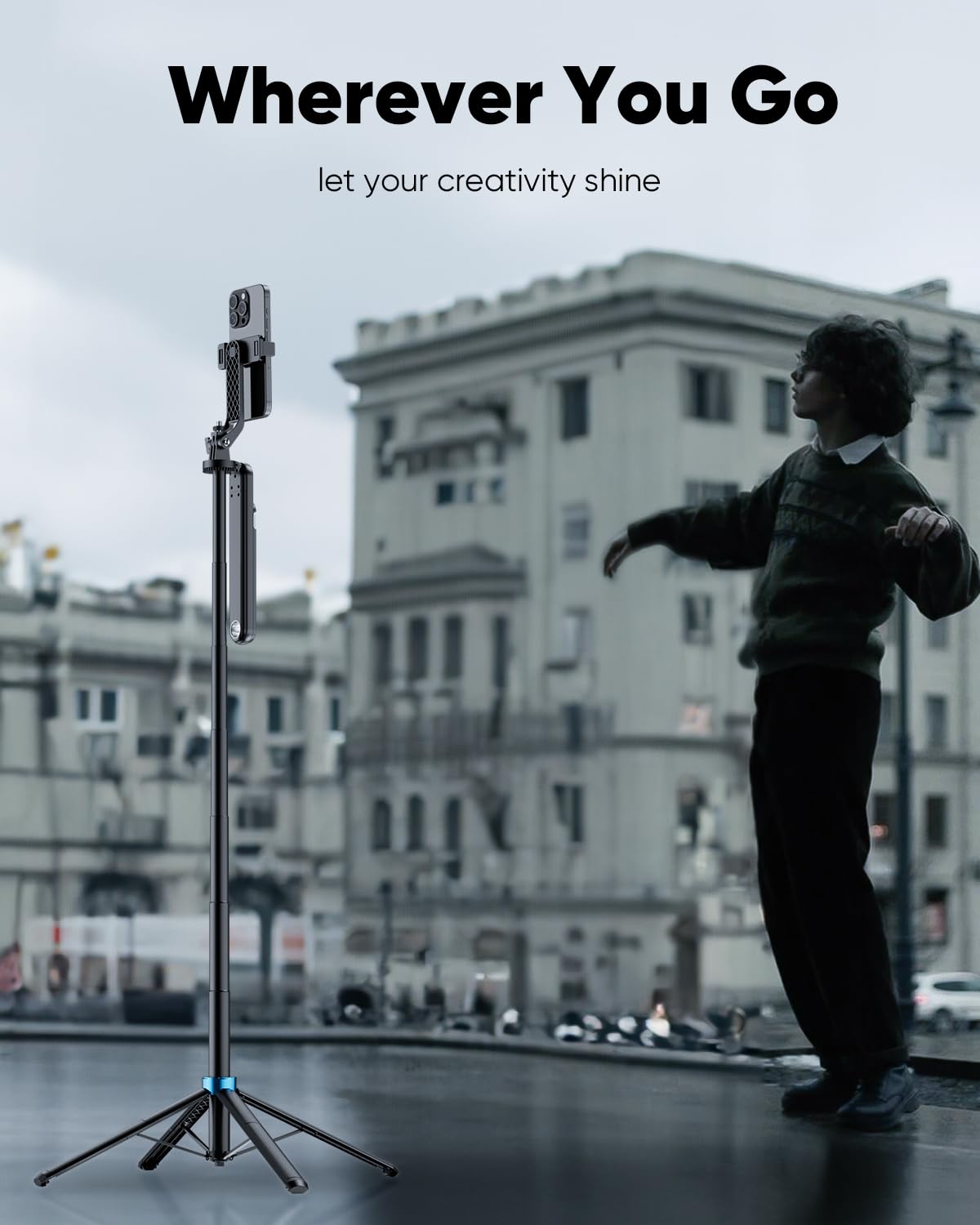 EUCOS 62" Phone Tripod, Tripod for iPhone & Selfie Stick Tripod with Remote, Extendable Phone Tripod Stand & Travel Tripod, Solidest Cell Phone Tripod Compatible with iPhone/Android