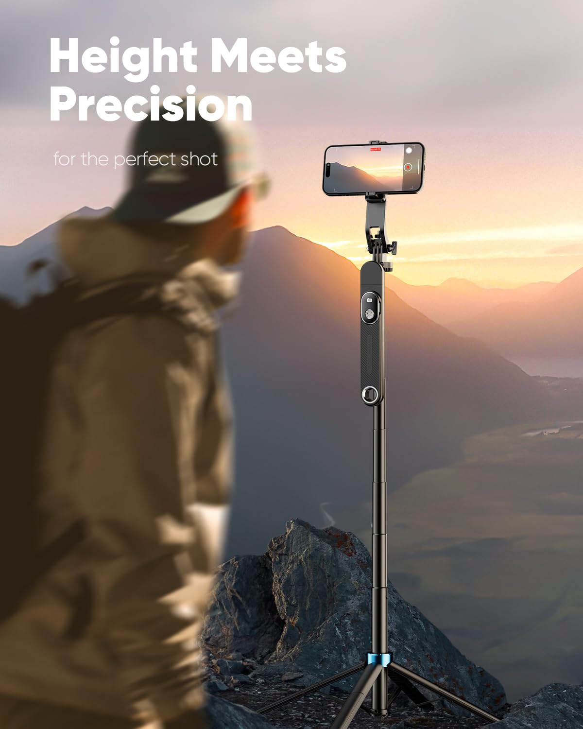 EUCOS 62" Phone Tripod, Tripod for iPhone & Selfie Stick Tripod with Remote, Extendable Phone Tripod Stand & Travel Tripod, Solidest Cell Phone Tripod Compatible with iPhone/Android