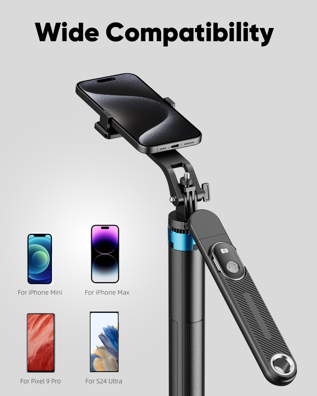 EUCOS 62" Phone Tripod, Tripod for iPhone & Selfie Stick Tripod with Remote, Extendable Phone Tripod Stand & Travel Tripod, Solidest Cell Phone Tripod Compatible with iPhone/Android