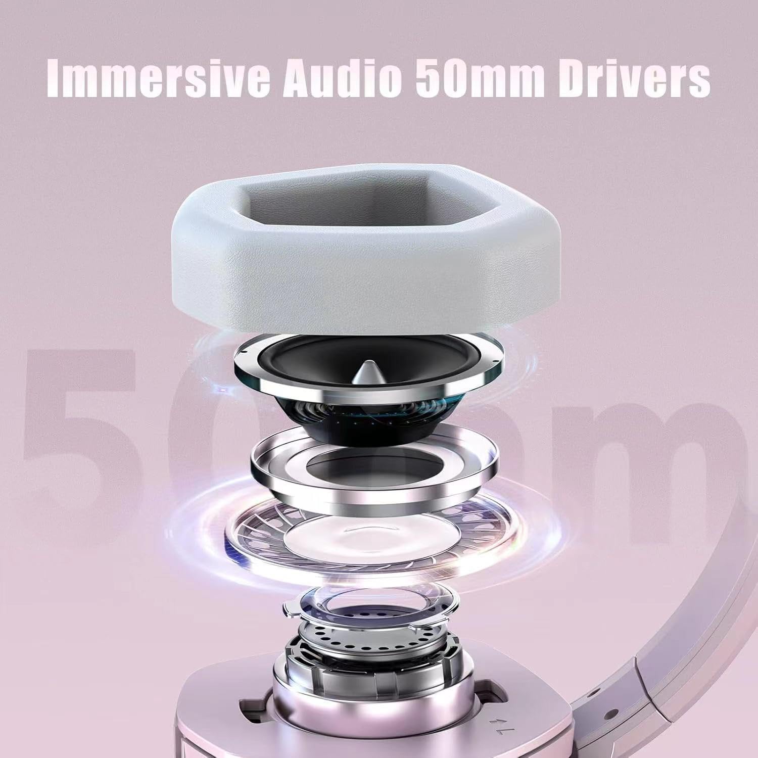 NUBWO G06 Dual Wireless Gaming Headset with Microphone for PS5, PS4, PC - 23ms Low Latency Audio - 100-Hour of Playtime - 50mm Drivers (Black-Orange)