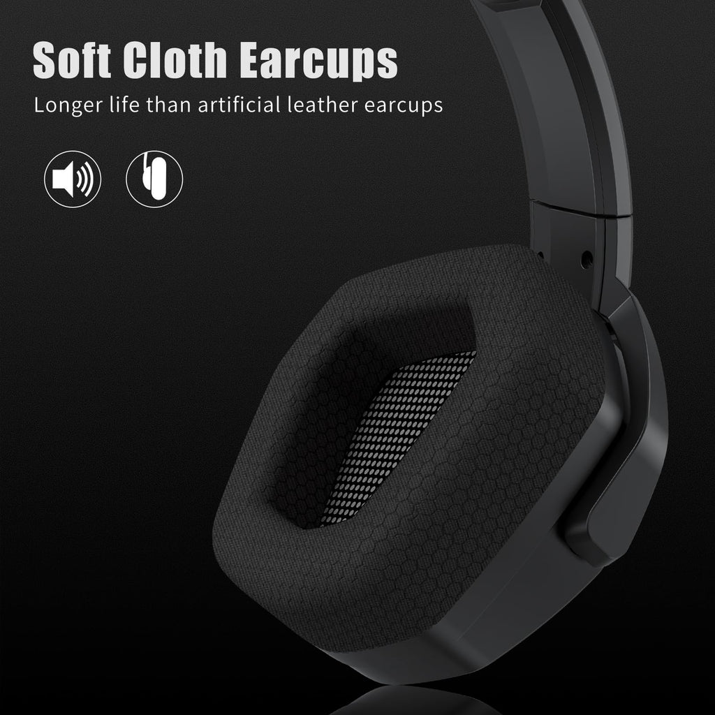 NUBWO G06 Dual Wireless Gaming Headset with Microphone for PS5, PS4, PC - 23ms Low Latency Audio - 100-Hour of Playtime - 50mm Drivers (Black-Orange)