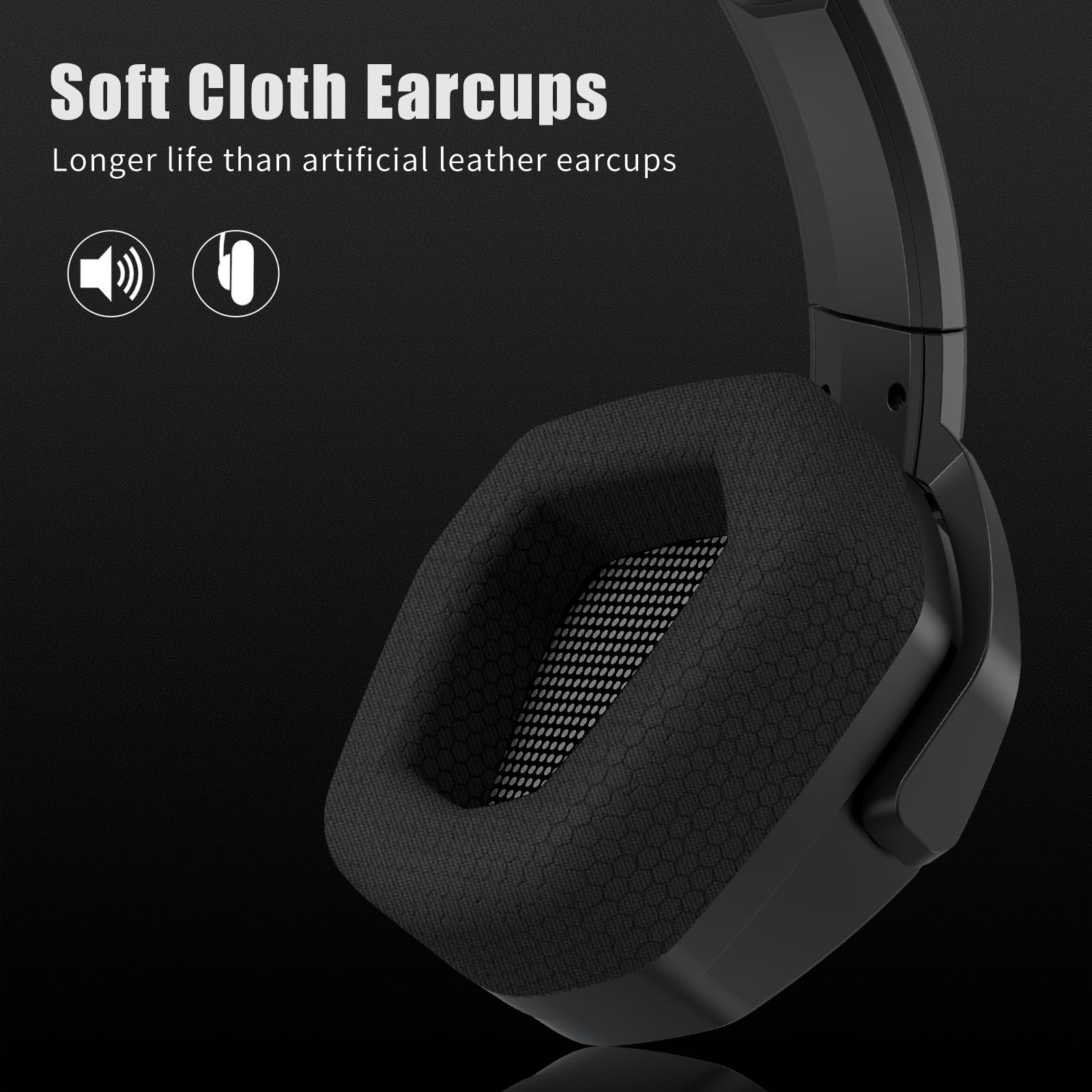 NUBWO G06 Dual Wireless Gaming Headset with Microphone for PS5, PS4, PC - 23ms Low Latency Audio - 100-Hour of Playtime - 50mm Drivers (Black-Orange)